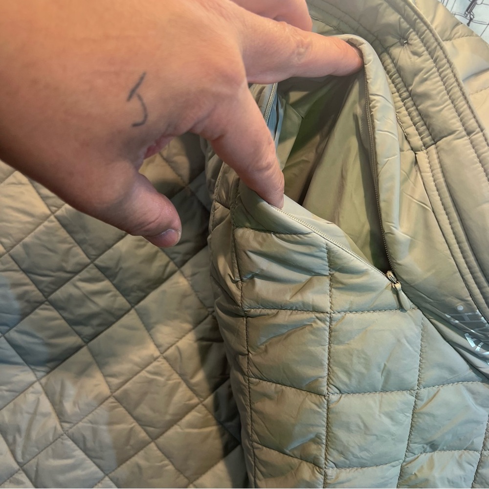 Ulla Popken Soft Gray Quilted Outerwear Coat - Picture 6 of 11